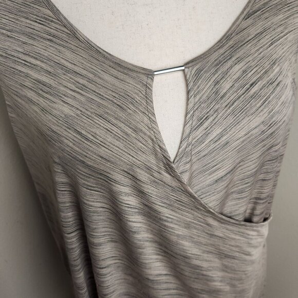 Boho Chic Lagenlook Sleeveless Keyhole Tunic Shirt Taupe Size 18/20 Lane Bryant - Picture 6 of 9